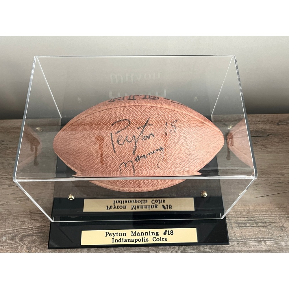 Peyton Manning Signed Indianapolis Colts Wilson Official NFL Football with Case - Picture 2 of 8